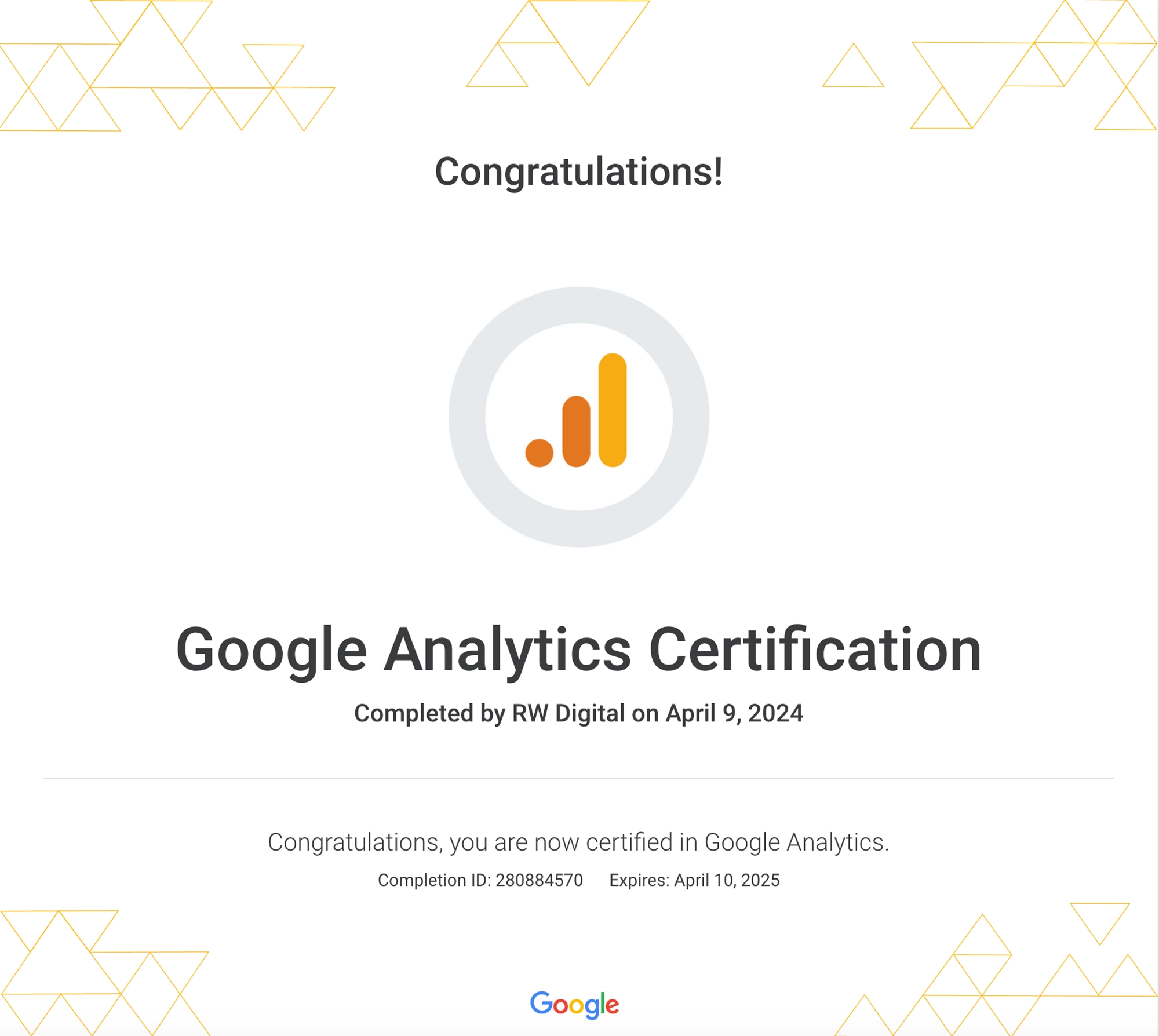 GA4 Certificate
